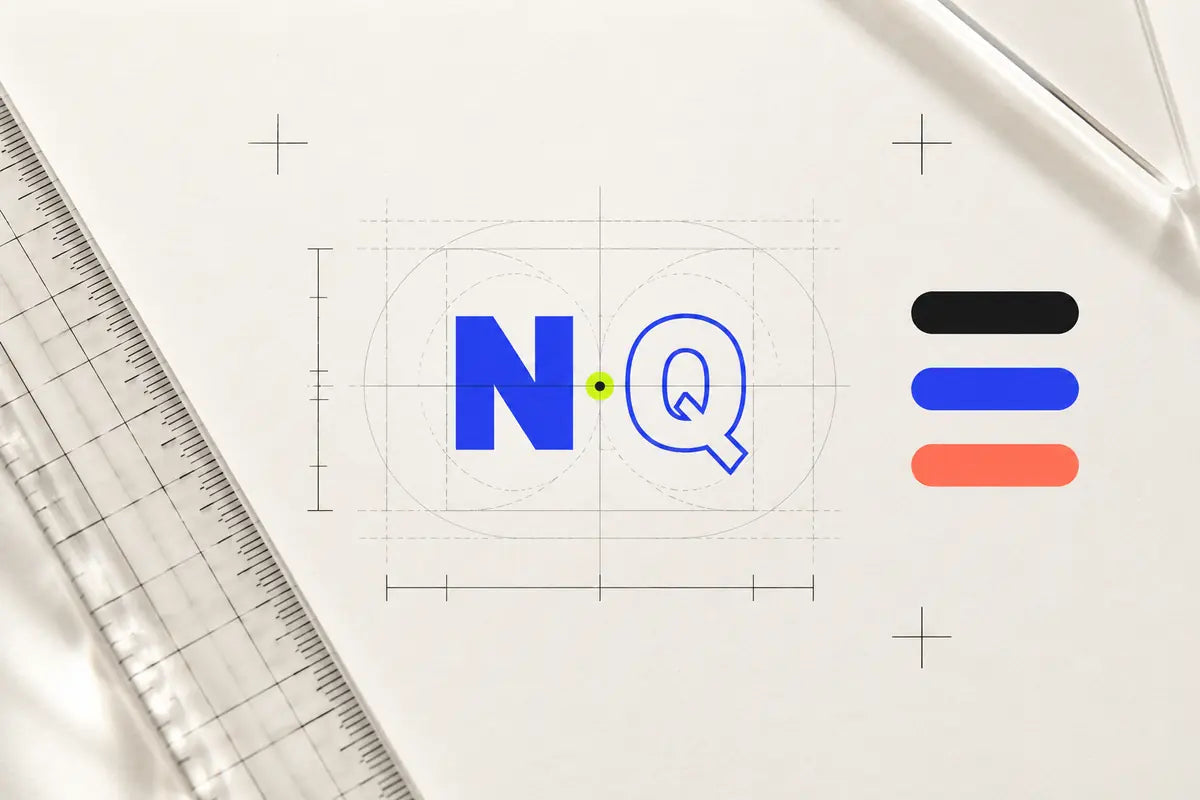A precise brand guideline sheet with grid and measurement tools